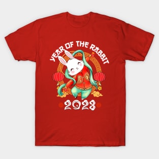 Dabbing Bunny Zodiac Chinese New Year of The Rabbit 2023 T-Shirt